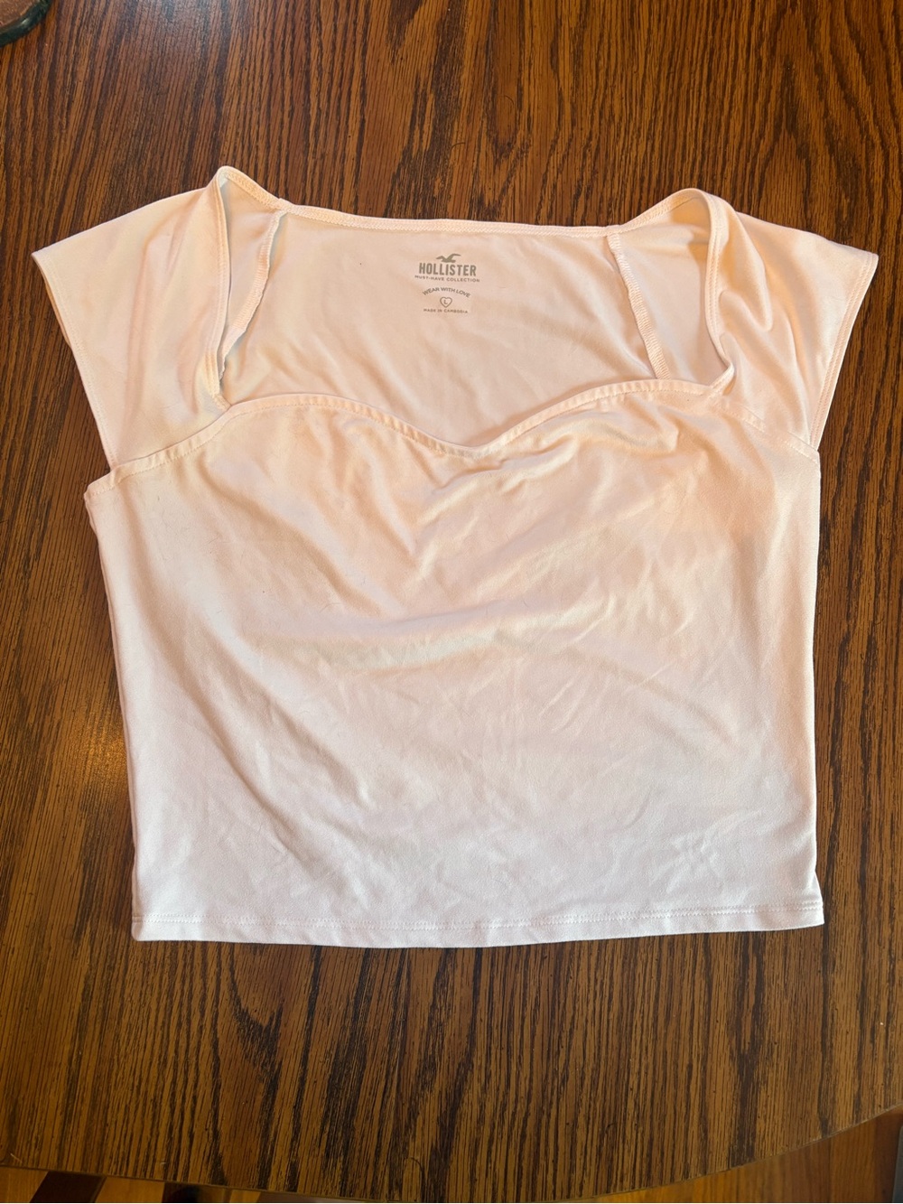 Hollister White Sweetheart Neckline Crop Top